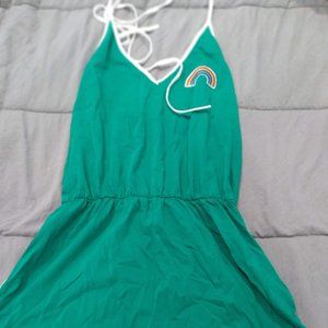 Rainbow Green Romper